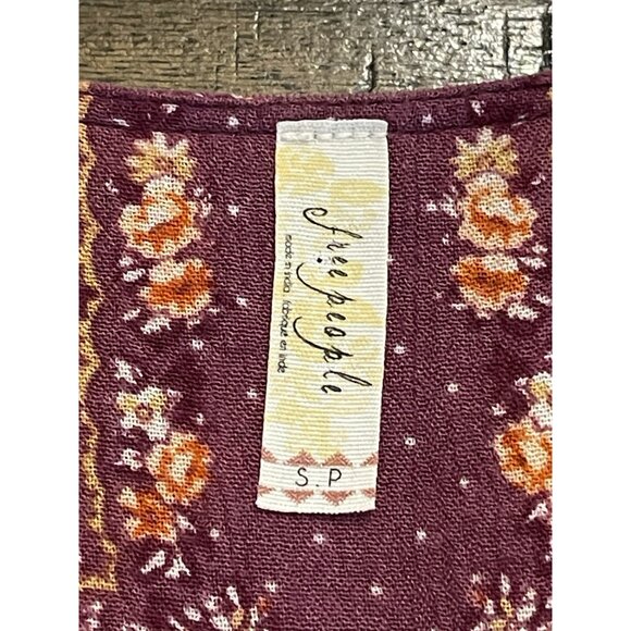 Free People Bridget Dress Size Small Long Sleeve Floral Ruffled Boho Peasant - Picture 7 of 9